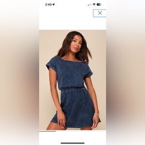 Lulu's Navy Short Sleeve Dress